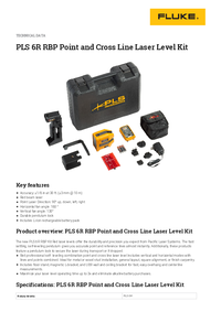 Thumbnail of document Data Sheet - PLS 6R RBP Point and Cross Line Laser Level Kit
